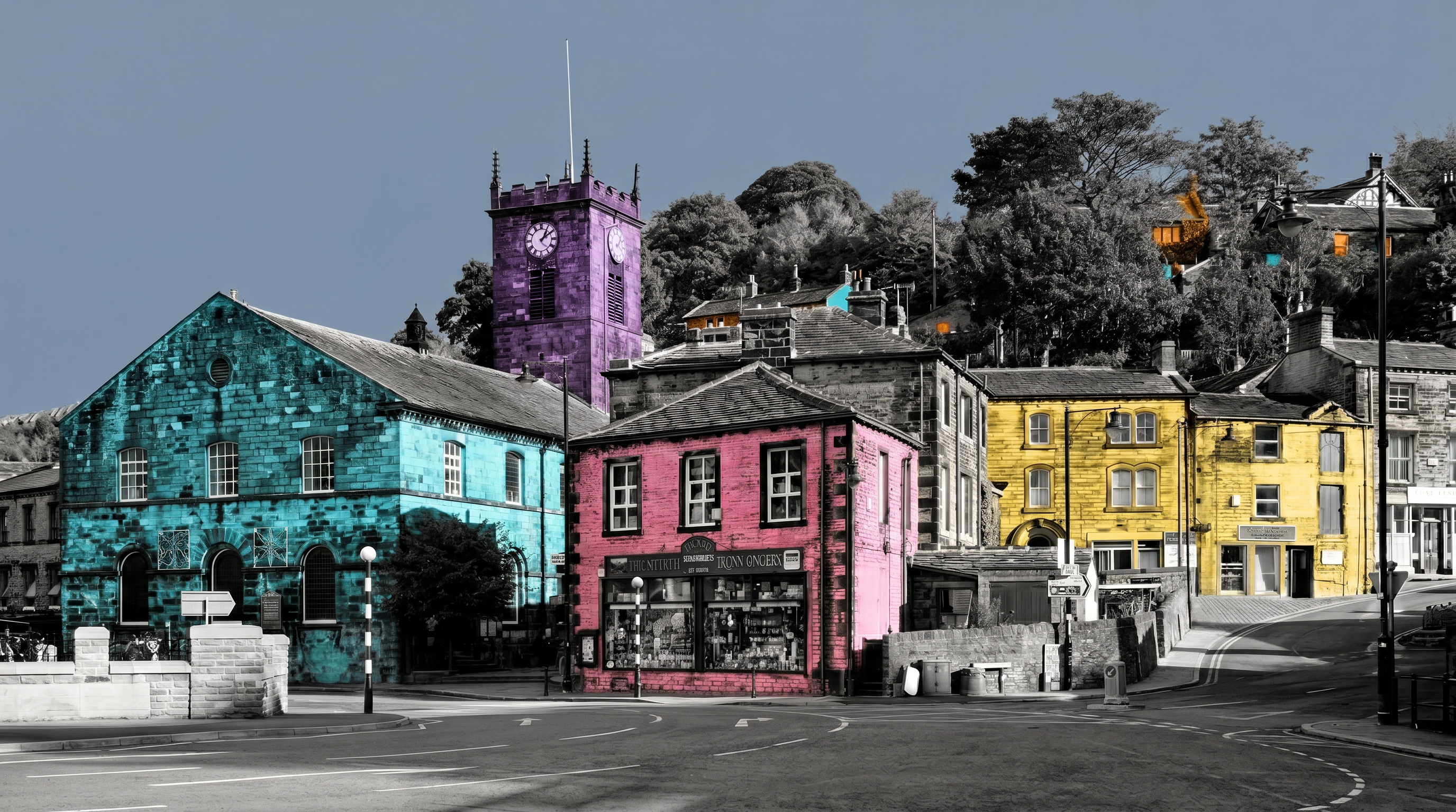 Holmfirth town centre during the day