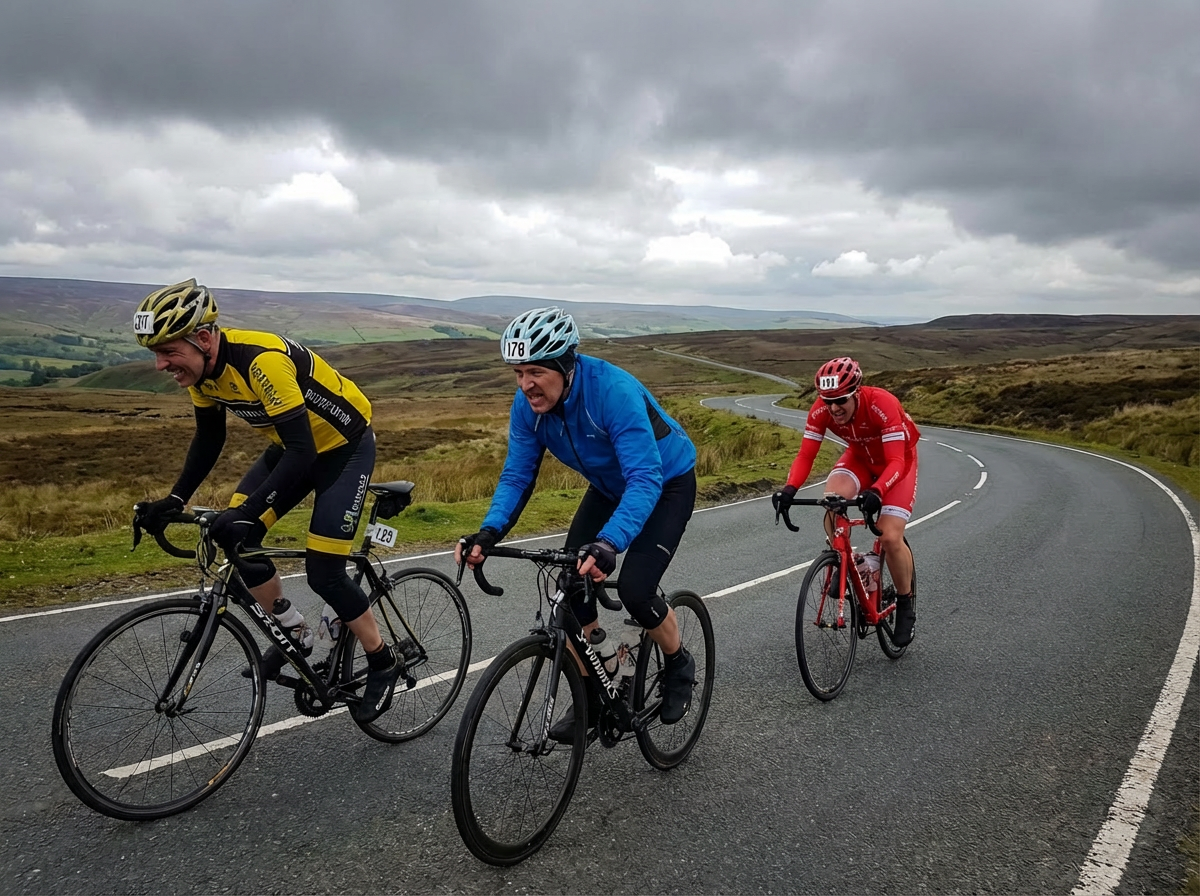 Cyclists on a country lane